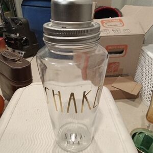 Rae Dunn Gold and Silver Cocktail Shaker Very Collectible Barware Glass Classic